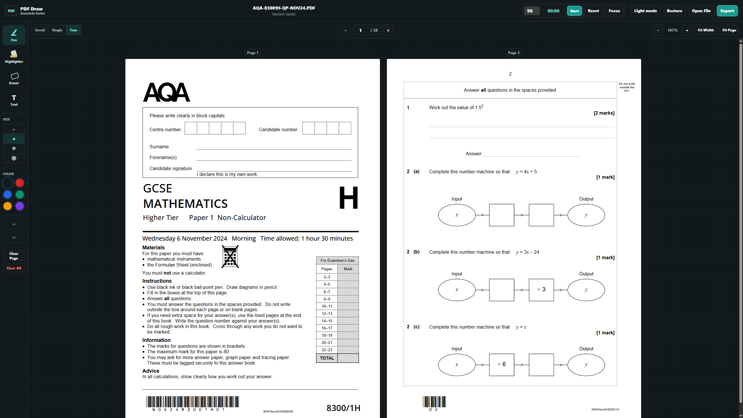 PDF Draw workspace preview