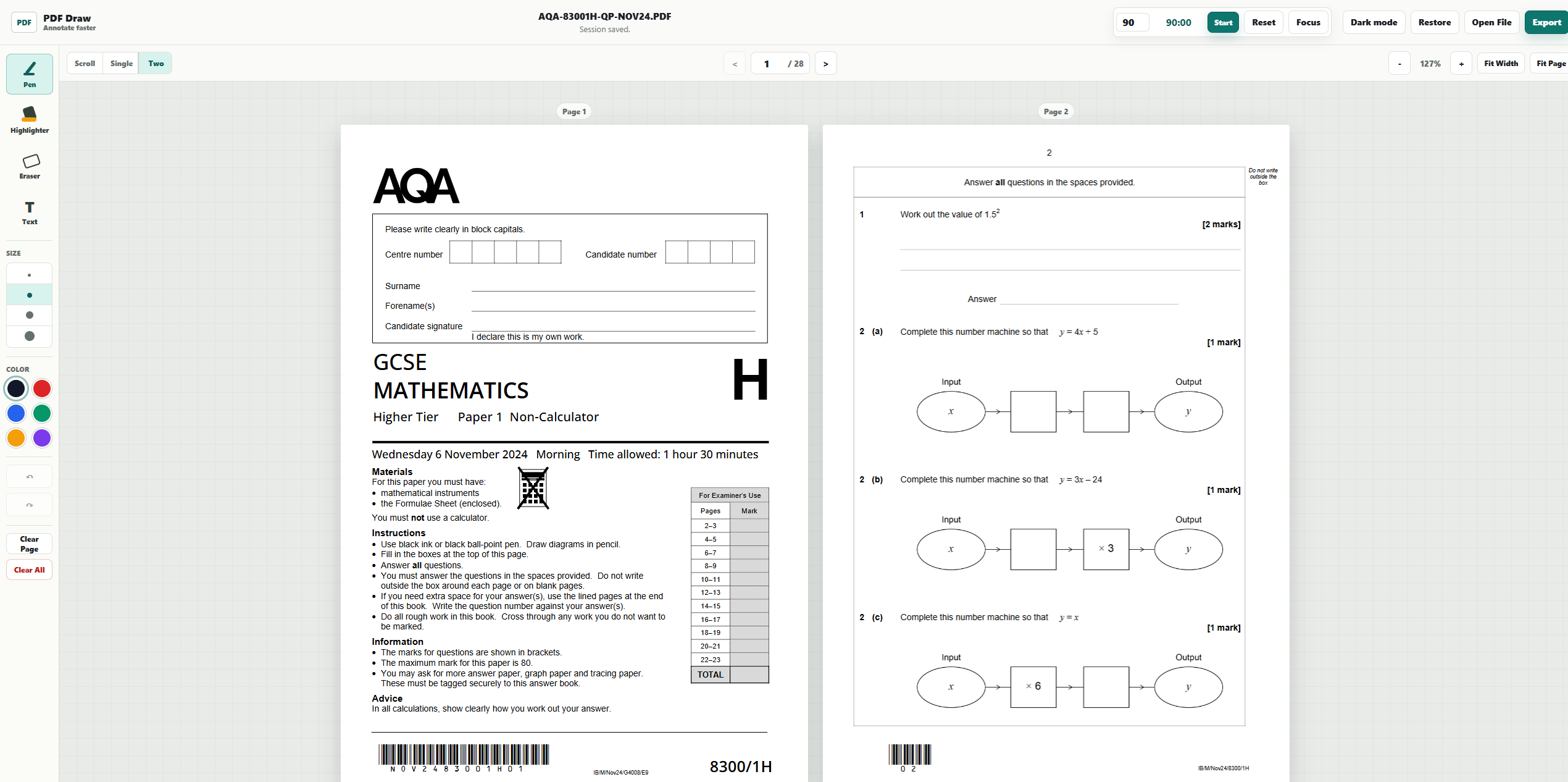 PDF Draw workspace preview